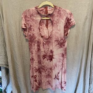 Reformation Maroon + Pink Keyhole dress! Brand new!